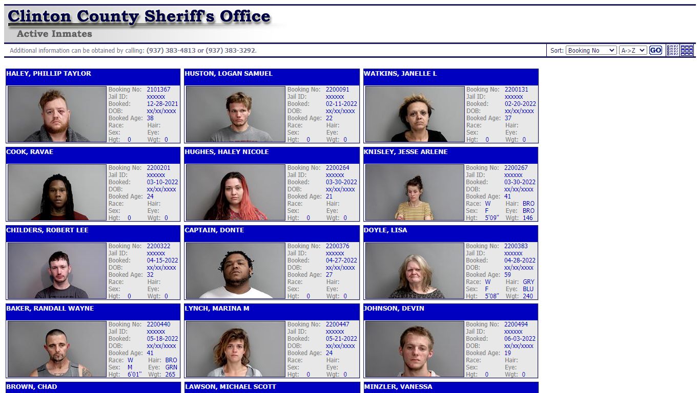 Clinton County Sheriff's Office - Active Inmates
