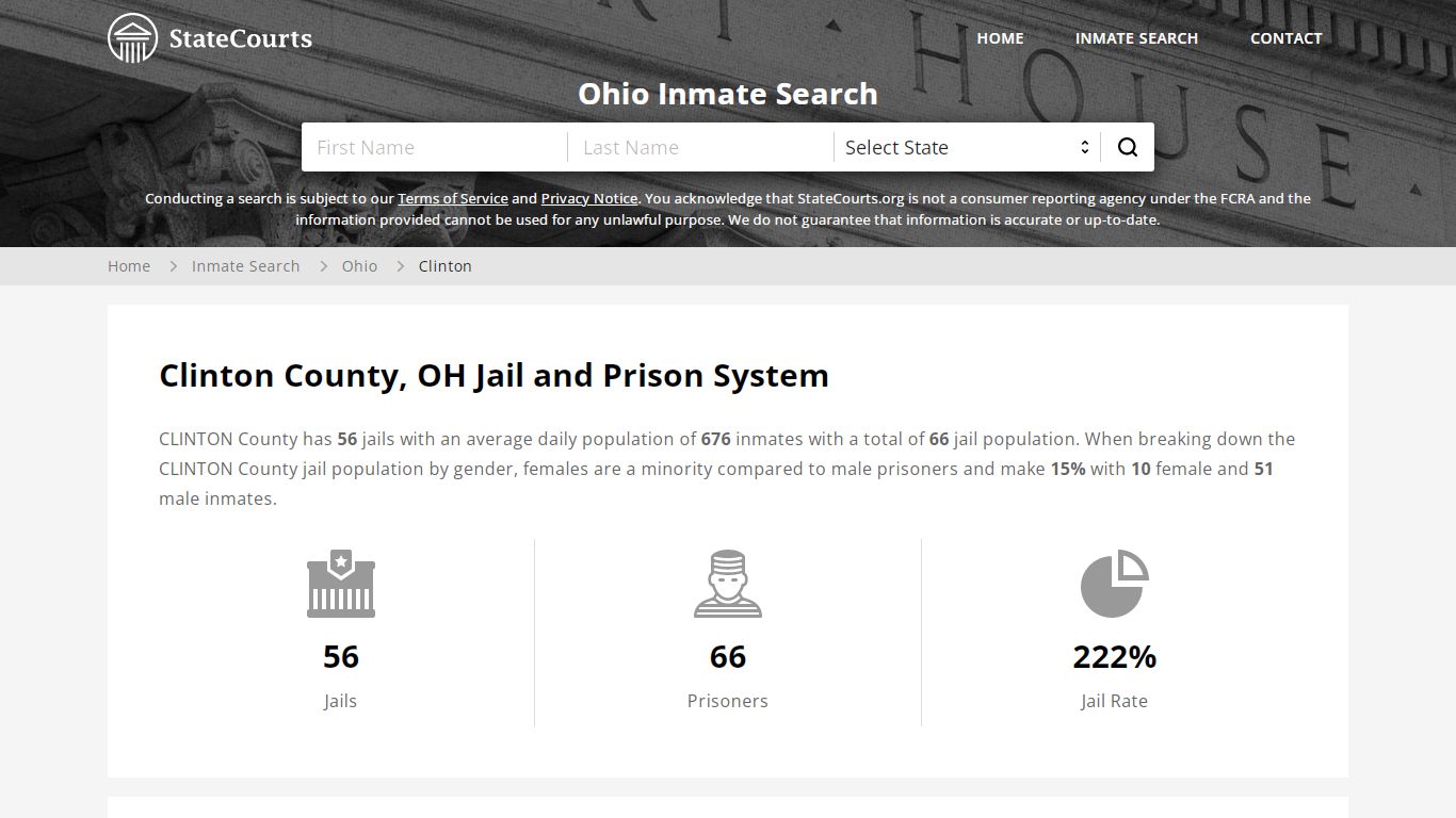 Clinton County, OH Inmate Search - StateCourts