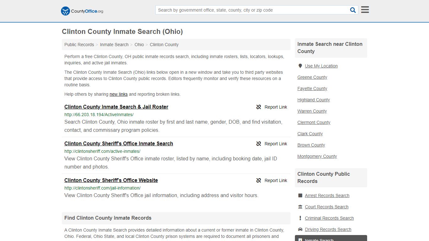 Inmate Search - Clinton County, OH (Inmate Rosters & Locators)